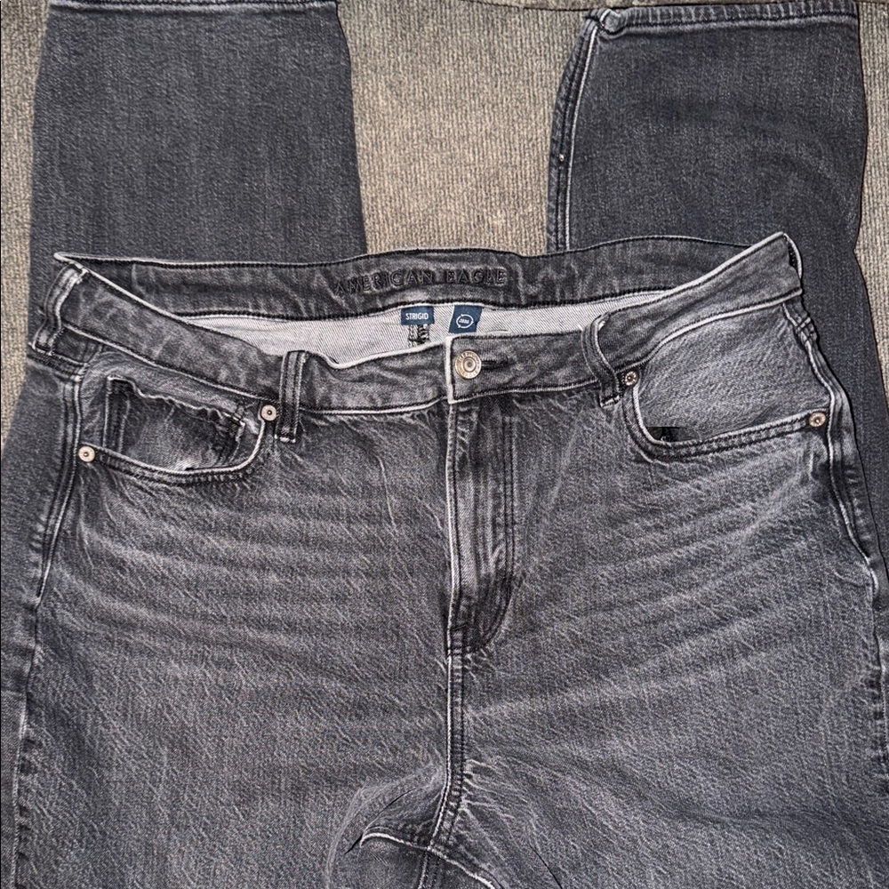 American Eagle Women's Straight Jeans - Washed Black - Picture 2 of 5